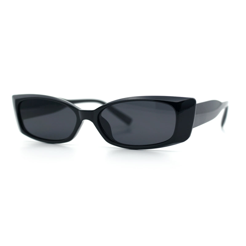 Womens Narrow Rectangle Cat Eye Retro Gothic Diva Sunglasses