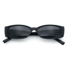 Womens Narrow Rectangle Cat Eye Retro Gothic Diva Sunglasses