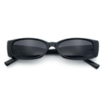 Womens Narrow Rectangle Cat Eye Retro Gothic Diva Sunglasses