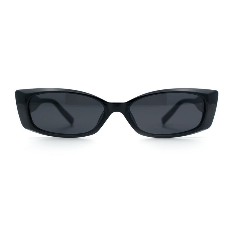 Womens Narrow Rectangle Cat Eye Retro Gothic Diva Sunglasses