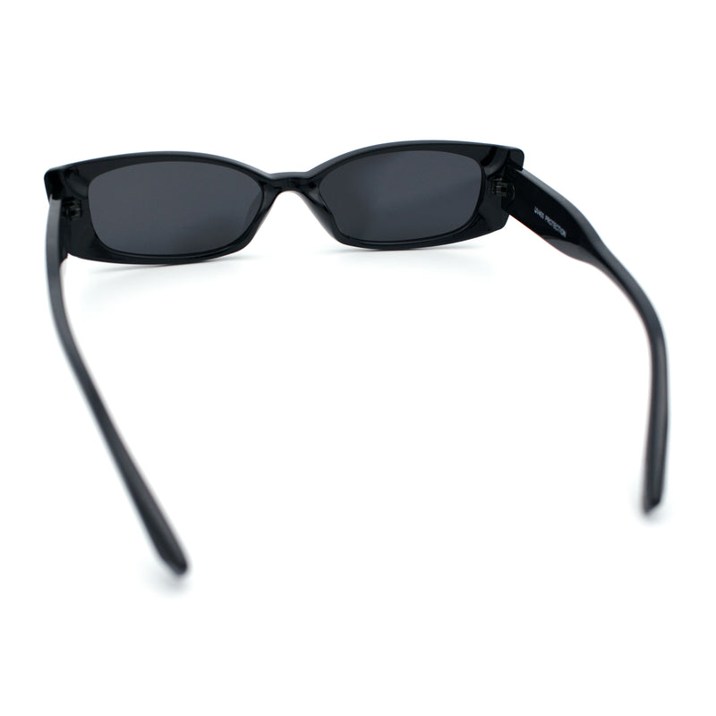 Womens Narrow Rectangle Cat Eye Retro Gothic Diva Sunglasses