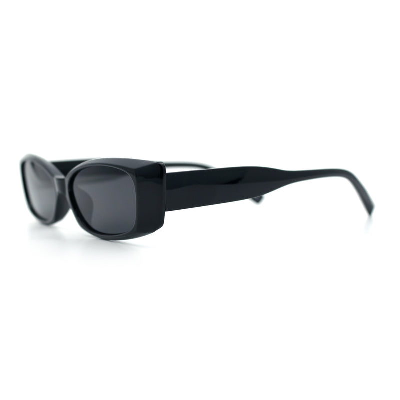 Womens Narrow Rectangle Cat Eye Retro Gothic Diva Sunglasses