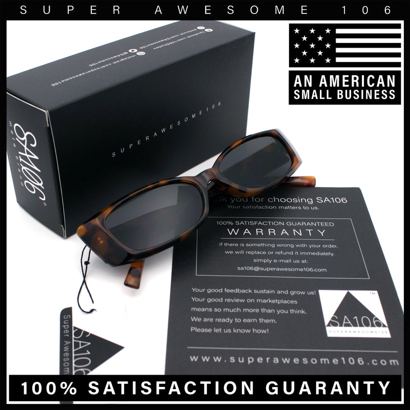 Womens Narrow Rectangle Cat Eye Retro Gothic Diva Sunglasses