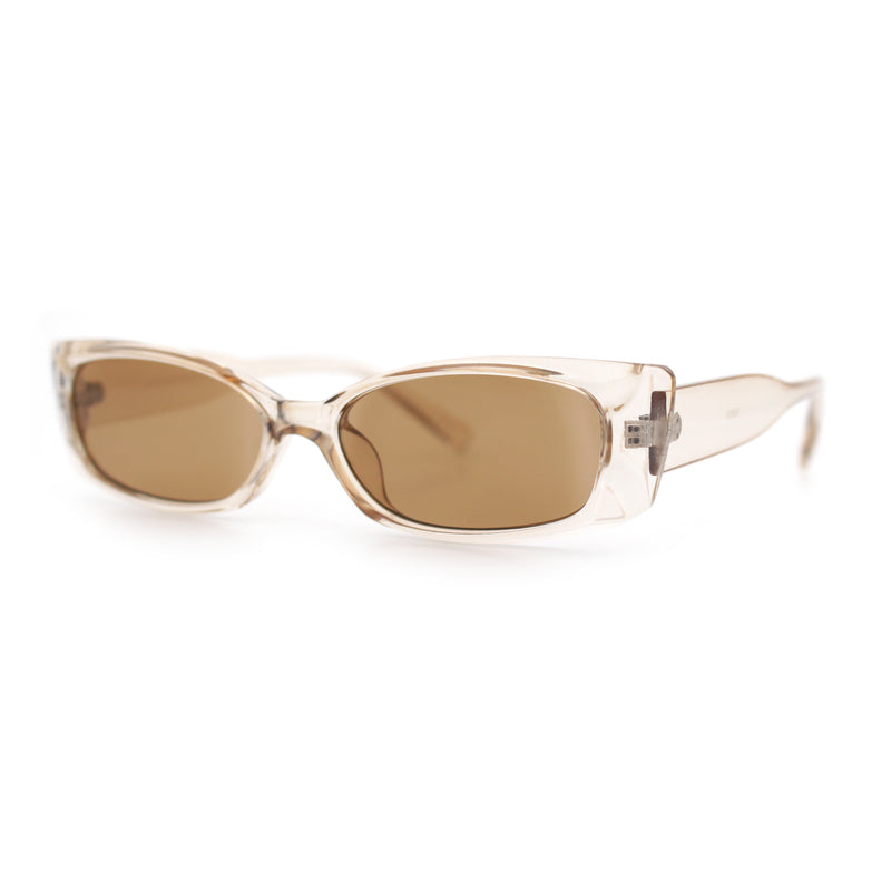Womens Narrow Rectangle Cat Eye Retro Gothic Diva Sunglasses