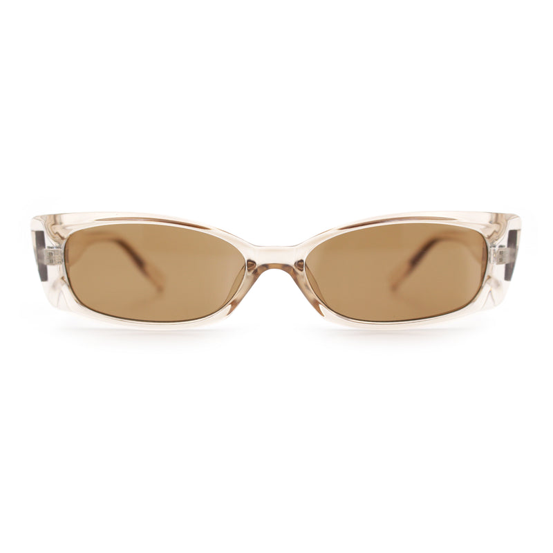 Womens Narrow Rectangle Cat Eye Retro Gothic Diva Sunglasses