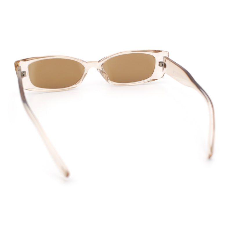 Womens Narrow Rectangle Cat Eye Retro Gothic Diva Sunglasses