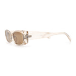 Womens Narrow Rectangle Cat Eye Retro Gothic Diva Sunglasses