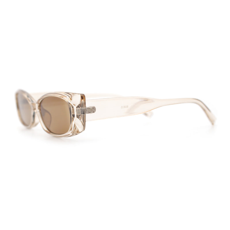 Womens Narrow Rectangle Cat Eye Retro Gothic Diva Sunglasses