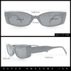 Womens Narrow Rectangle Cat Eye Retro Gothic Diva Sunglasses