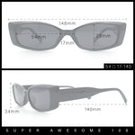 Womens Narrow Rectangle Cat Eye Retro Gothic Diva Sunglasses