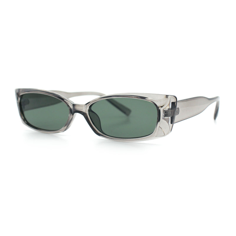 Womens Narrow Rectangle Cat Eye Retro Gothic Diva Sunglasses