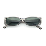 Womens Narrow Rectangle Cat Eye Retro Gothic Diva Sunglasses
