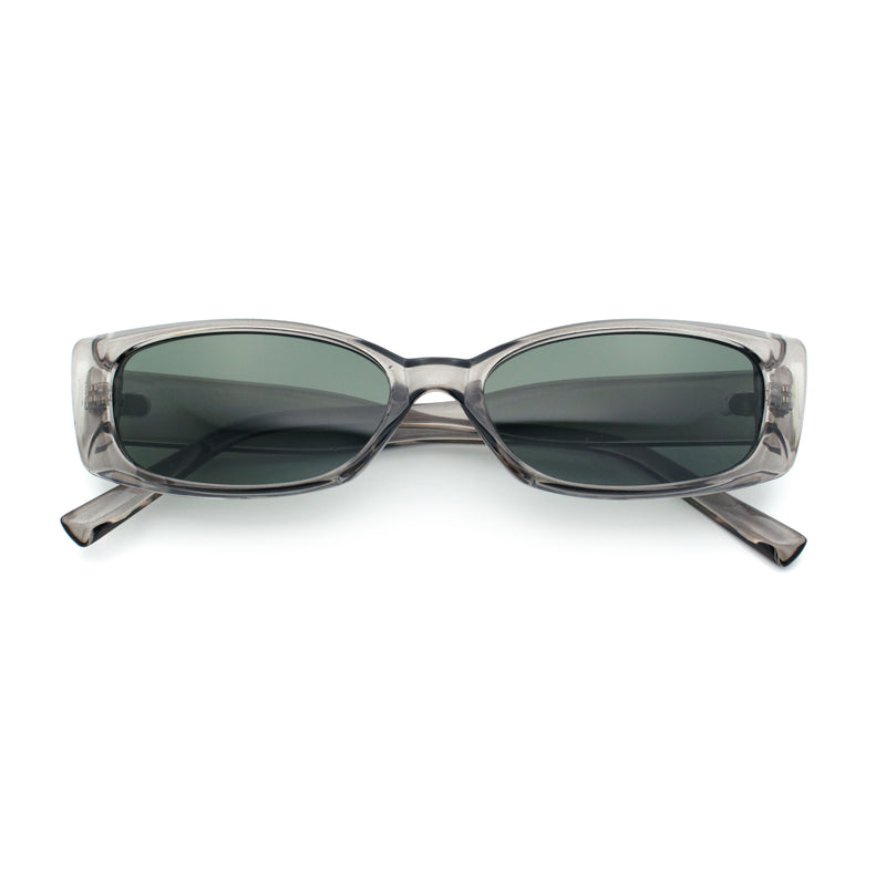 Womens Narrow Rectangle Cat Eye Retro Gothic Diva Sunglasses