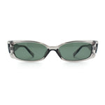 Womens Narrow Rectangle Cat Eye Retro Gothic Diva Sunglasses