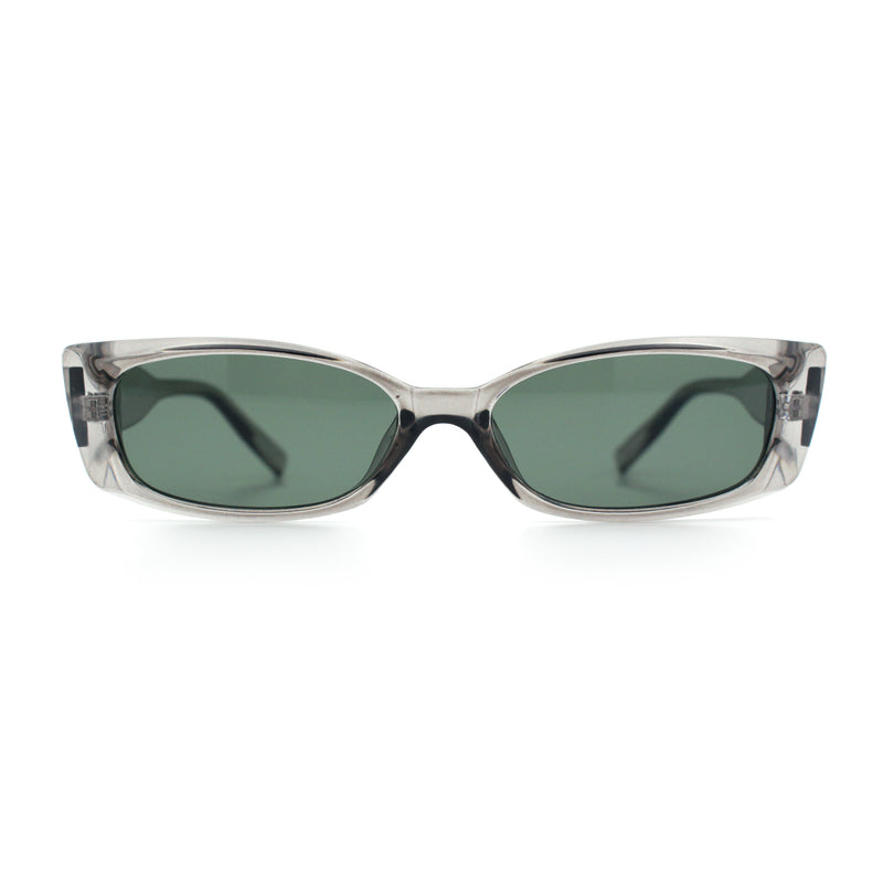 Womens Narrow Rectangle Cat Eye Retro Gothic Diva Sunglasses