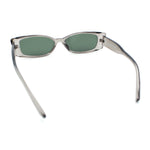 Womens Narrow Rectangle Cat Eye Retro Gothic Diva Sunglasses
