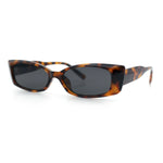 Womens Narrow Rectangle Cat Eye Retro Gothic Diva Sunglasses