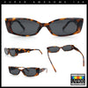 Womens Narrow Rectangle Cat Eye Retro Gothic Diva Sunglasses