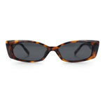 Womens Narrow Rectangle Cat Eye Retro Gothic Diva Sunglasses