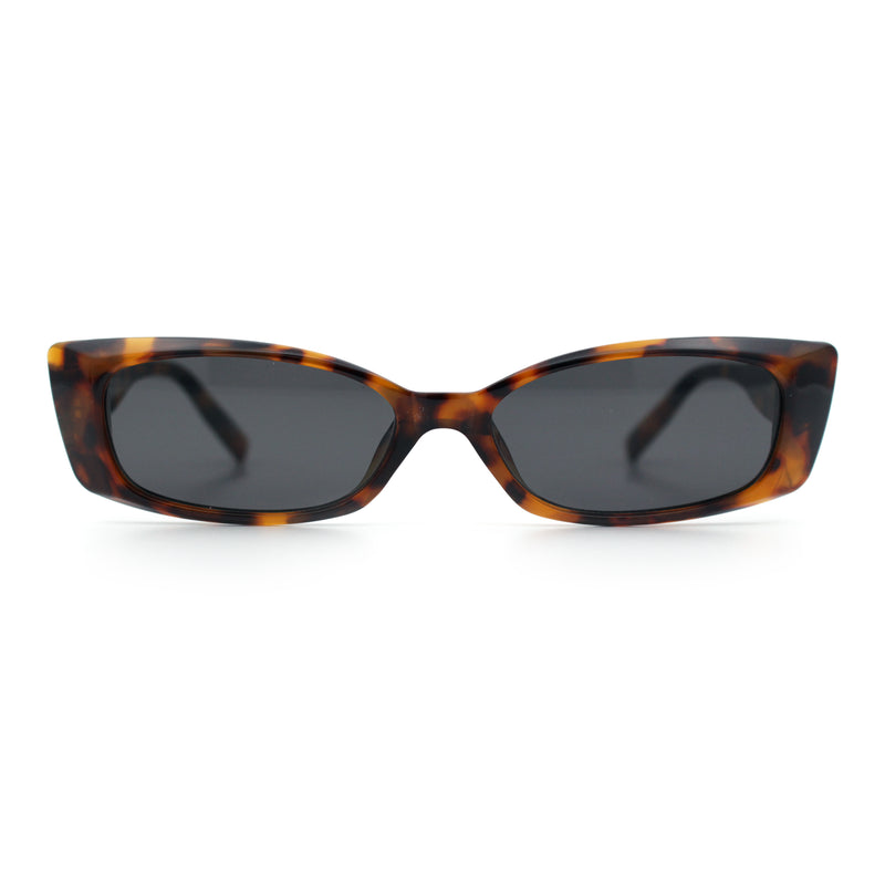 Womens Narrow Rectangle Cat Eye Retro Gothic Diva Sunglasses