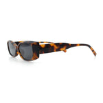 Womens Narrow Rectangle Cat Eye Retro Gothic Diva Sunglasses