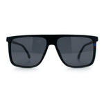 Polarized Oversize Flat Top Rectangle Horn Rim Plastic Mens Fashion Sunglasses