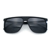 Polarized Oversize Flat Top Rectangle Horn Rim Plastic Mens Fashion Sunglasses