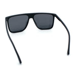 Polarized Oversize Flat Top Rectangle Horn Rim Plastic Mens Fashion Sunglasses