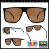 Polarized Oversize Flat Top Rectangle Horn Rim Plastic Mens Fashion Sunglasses