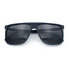 Polarized Oversize Flat Top Rectangle Horn Rim Plastic Mens Fashion Sunglasses