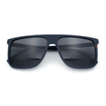 Polarized Oversize Flat Top Rectangle Horn Rim Plastic Mens Fashion Sunglasses