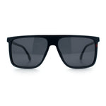 Polarized Oversize Flat Top Rectangle Horn Rim Plastic Mens Fashion Sunglasses