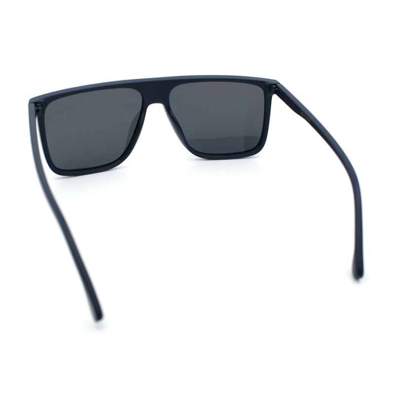 Polarized Oversize Flat Top Rectangle Horn Rim Plastic Mens Fashion Sunglasses