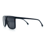 Polarized Oversize Flat Top Rectangle Horn Rim Plastic Mens Fashion Sunglasses