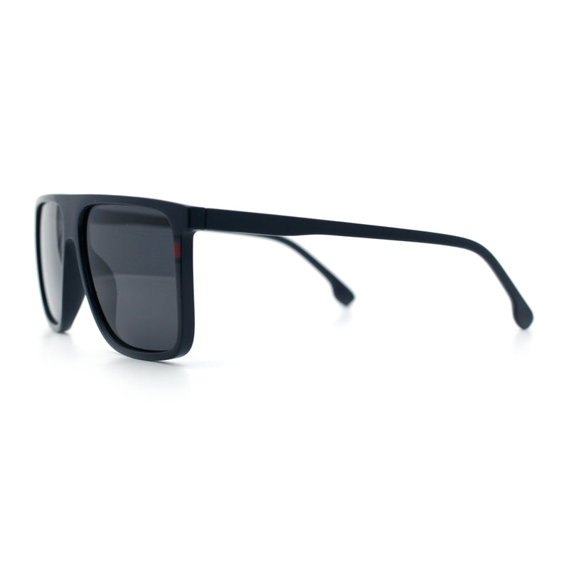 Polarized Oversize Flat Top Rectangle Horn Rim Plastic Mens Fashion Sunglasses