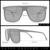 Polarized Oversize Flat Top Rectangle Horn Rim Plastic Mens Fashion Sunglasses