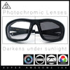 Photochromic Mens Choppers Oval Wrap Around Biker Riding Plastic Sunglasses Black Grey