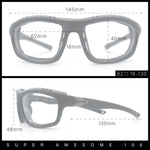 Photochromic Mens Choppers Oval Wrap Around Biker Riding Plastic Sunglasses Black Grey