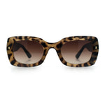 Womens Classy Mod Thick Plastic Rounded Rectangle Fashion Sunglasses