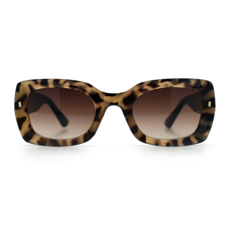 Womens Classy Mod Thick Plastic Rounded Rectangle Fashion Sunglasses