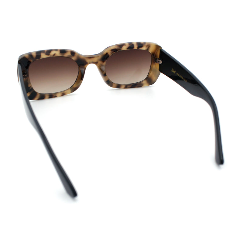 Womens Classy Mod Thick Plastic Rounded Rectangle Fashion Sunglasses
