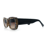 Womens Classy Mod Thick Plastic Rounded Rectangle Fashion Sunglasses