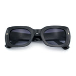 Womens Classy Mod Thick Plastic Rounded Rectangle Fashion Sunglasses