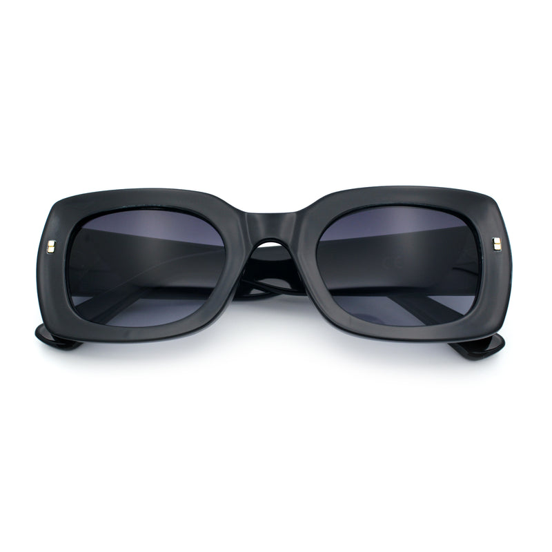 Womens Classy Mod Thick Plastic Rounded Rectangle Fashion Sunglasses