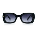 Womens Classy Mod Thick Plastic Rounded Rectangle Fashion Sunglasses