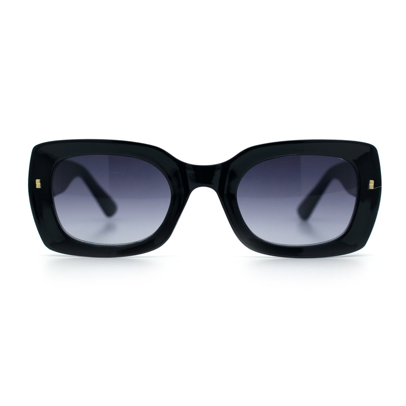 Womens Classy Mod Thick Plastic Rounded Rectangle Fashion Sunglasses