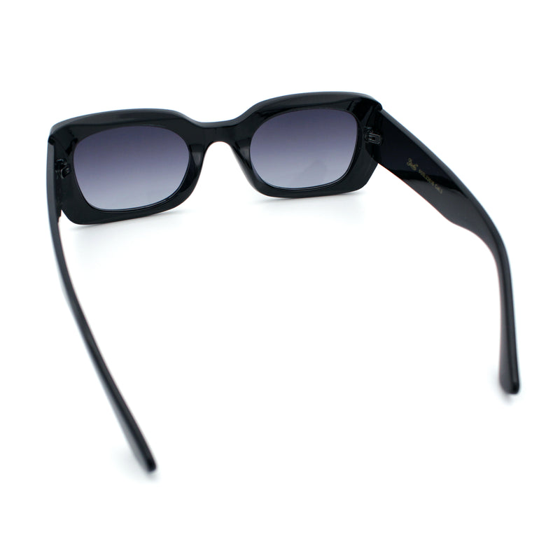 Womens Classy Mod Thick Plastic Rounded Rectangle Fashion Sunglasses
