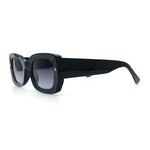 Womens Classy Mod Thick Plastic Rounded Rectangle Fashion Sunglasses