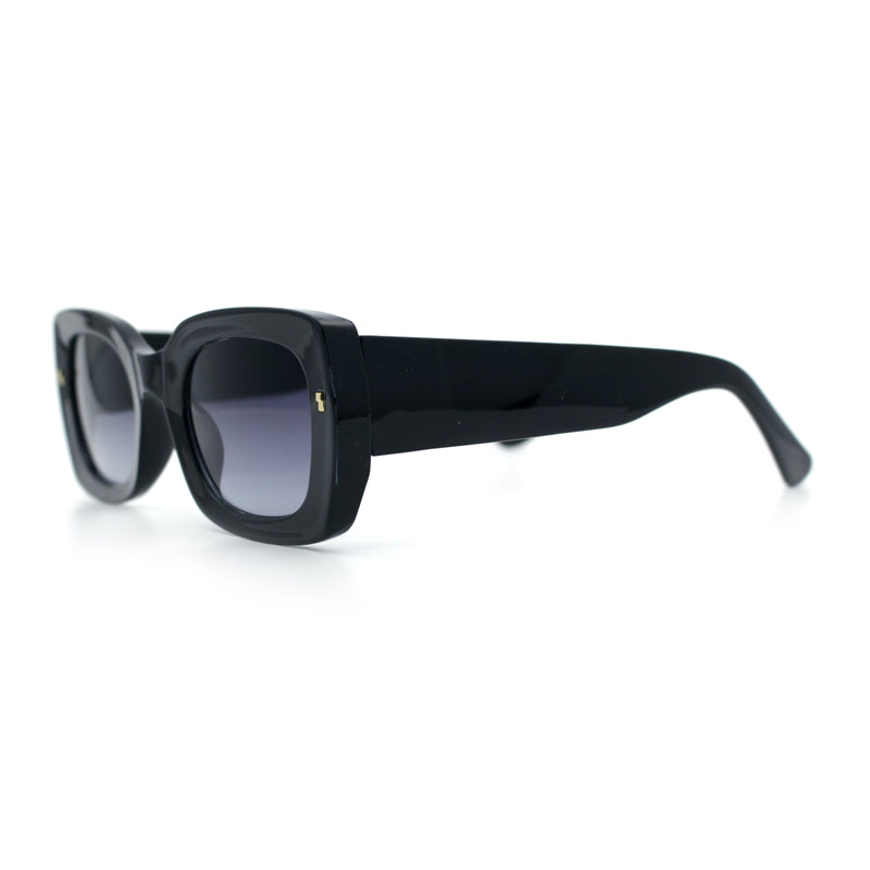 Womens Classy Mod Thick Plastic Rounded Rectangle Fashion Sunglasses
