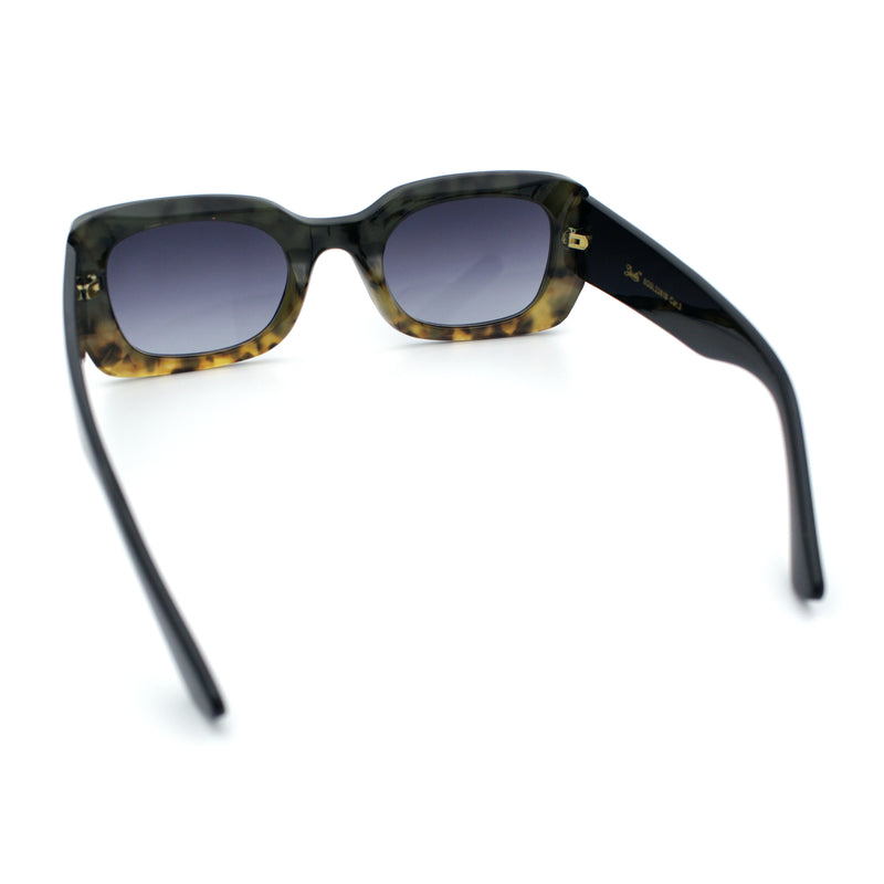 Womens Classy Mod Thick Plastic Rounded Rectangle Fashion Sunglasses